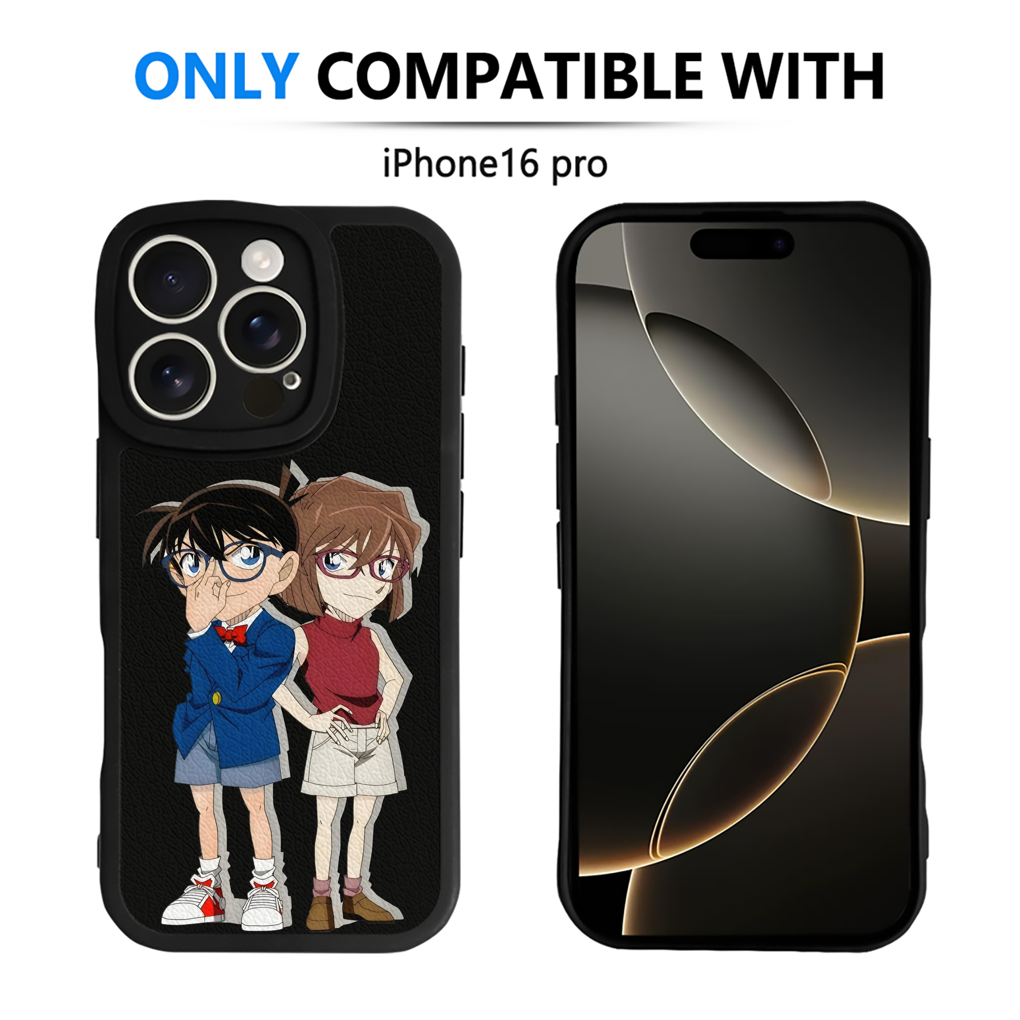 （画像用） 名探偵コナン 灰原 哀 はいばら あい Detective Conan Anita Hailey、Vi Graythorn Haibara Ai 【iPhone 16シリーズ対応】シリコンスマホケース（レザー調） 材質：シリコン